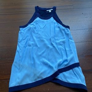 Navy and light blue blouse